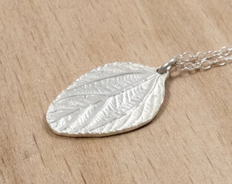 Silver Leaf Pendant  Woodland Jewellery - Leaf Pendant Necklace - Botanical Jewellery - Nature Necklace - Autumn Leaves - Holiday Gift