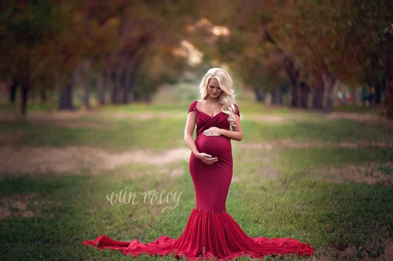 Maternity Gown for Photo Shot Blake Maternity ~ Fitted Maternity ~ Sweetheart Maternity ~ Maternity Wedding ~ Couture Parfait