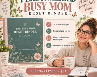 Raccoglitore personalizzato per mamme impegnate / Organizzazione familiare personalizzata (PDF digitale)