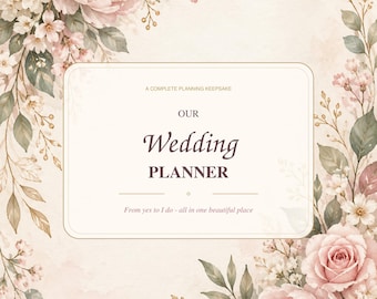 Raccoglitore completo per l'organizzazione del matrimonio / 94 pagine con budget, cronologia e lista di controllo (PDF digitale)