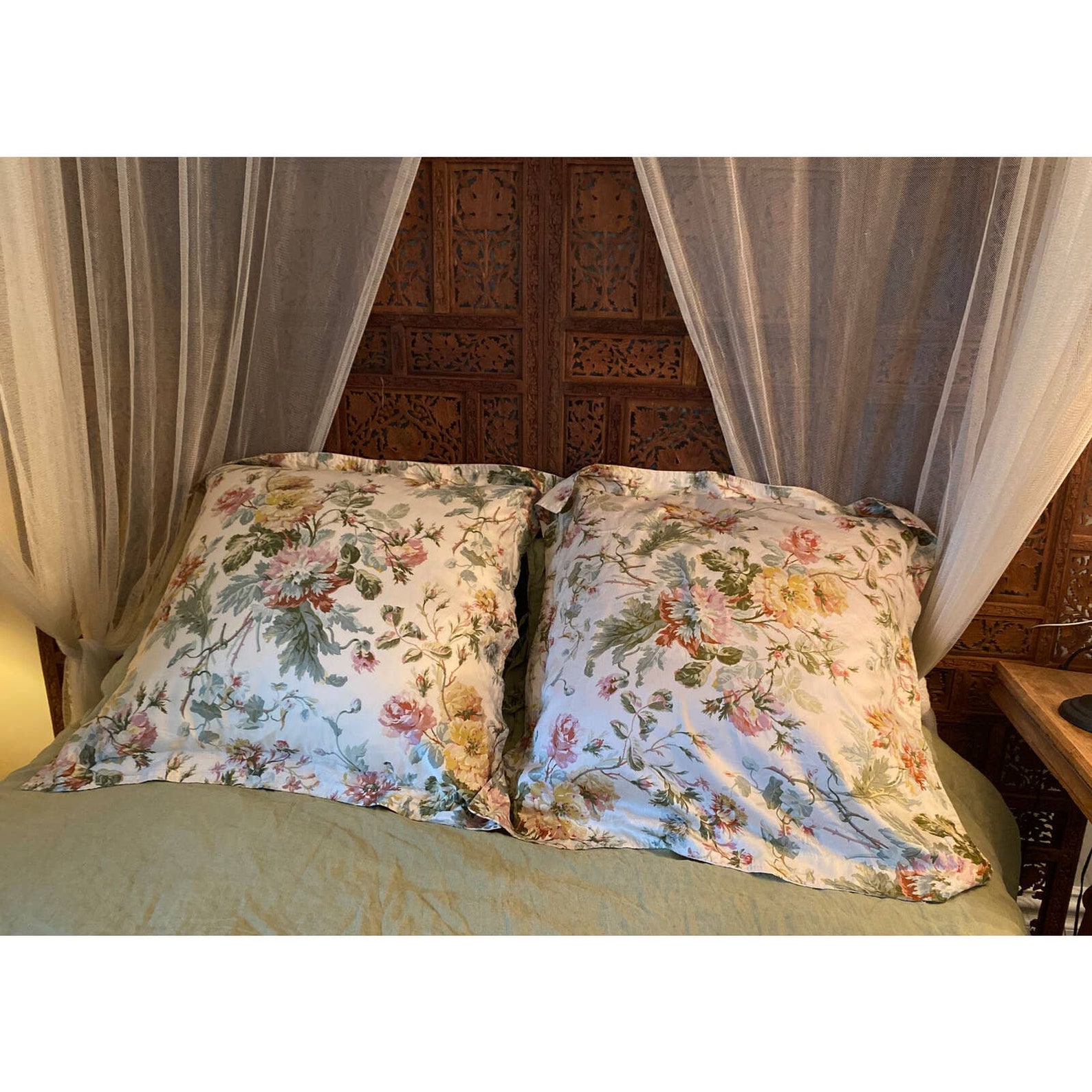 2 VTG Ralph Lauren Wentworth Floral Wisteria Euro Pillow Shams Etsy