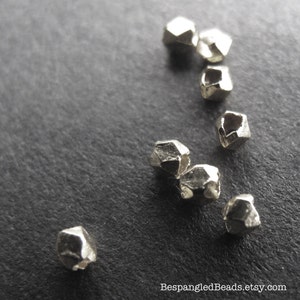 Silver Nugget Beads, Fine Silver Karen Hill Tribe 1mm, 1.5 mm, or 1.8mm Facet Spacer Beads 3 or 6 inches image 2