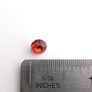 Chatons Hyacinth Orange Crystal Rhinestone Round Pointed Foil Back Glass Gems Embellishments Set of 10 Size SS29 / 6mm image 6