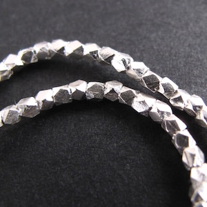 Silver Nugget Beads, Fine Silver Karen Hill Tribe 1mm, 1.5 mm, or 1.8mm Facet Spacer Beads 3 or 6 inches image 1