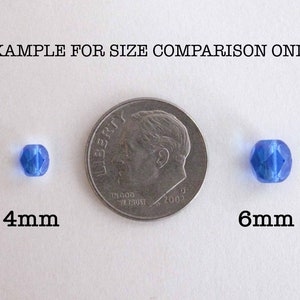 Blue Iris Czech Glass Beads 4mm or 6mm Fire Polished Loose Beads 50 100 600 pc image 3