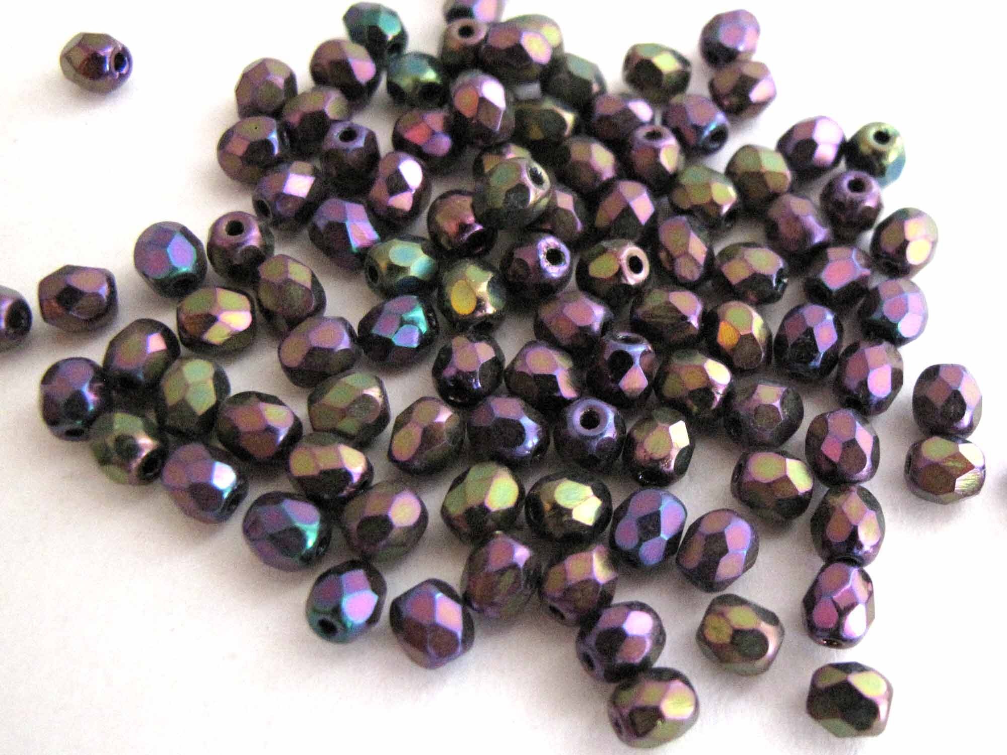  HZLXF1 Faceted Round Purple Beads for Jewelry Making