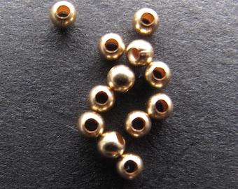 50 pcs 14k Gold Filled 2 mm or 2.5 mm Round Spacer Beads, shiny finish