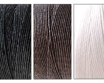 6 Yards Waxed Cord for knotting bracelets and necklaces, jewelry making supply (3 ply) BROWN, BLACK, or WHITE