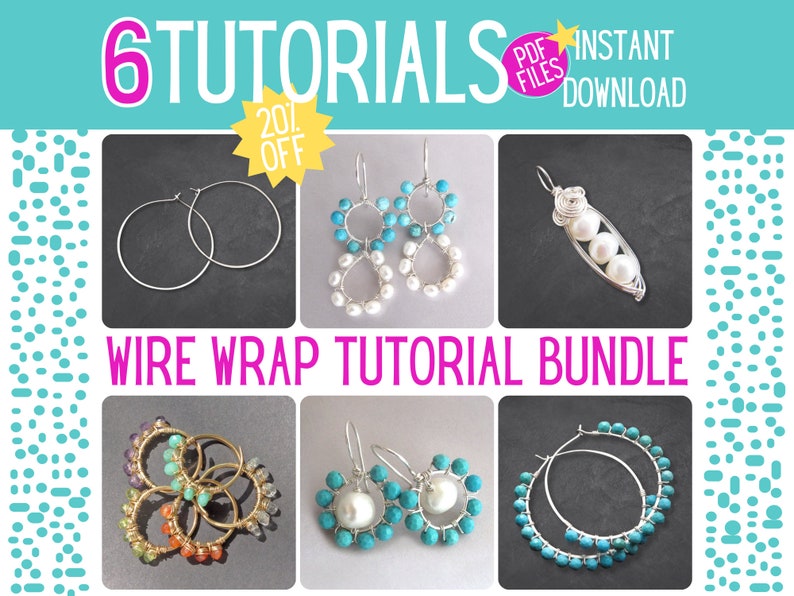 Pu&ograve; includere: Un pacchetto di sei tutorial per la creazione di orecchini con filo. I tutorial includono design con turchese, perle e altre perline. Il pacchetto &egrave; disponibile per il download immediato come file PDF.