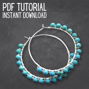Wire Wrap Tutorial: How to Make Wire Wrapped Hoop Earrings, PDF Tutorial, Jewelry Making Instructional How-To image 7