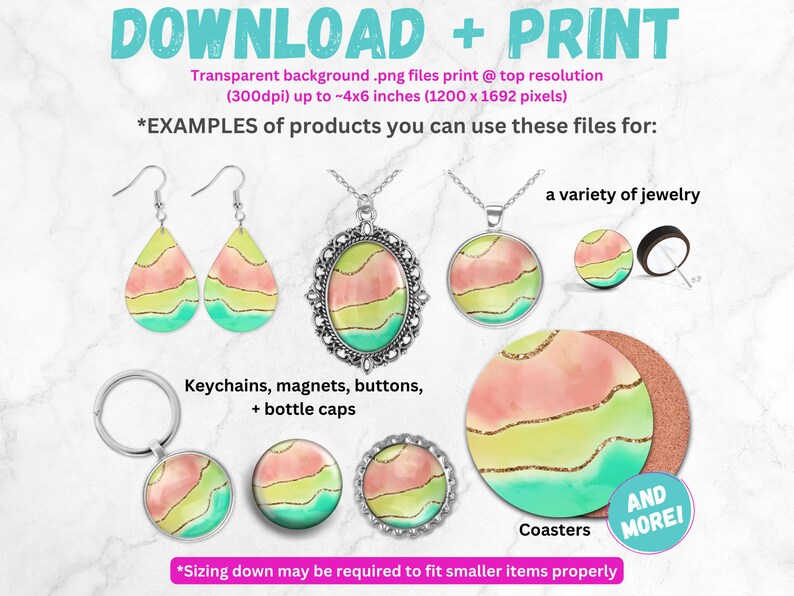 Spring Marble Earrings Sublimation Designs Multicolor Abstract PRINTABLE Teardrop Earring PNG Digital File Tear Drop Earring Instant image 4