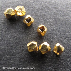 Gold Nugget Beads, Vermeil Style 1 2 mm Facet Spacer Beads, .8 .9mm hole 3 or 6 inches image 5