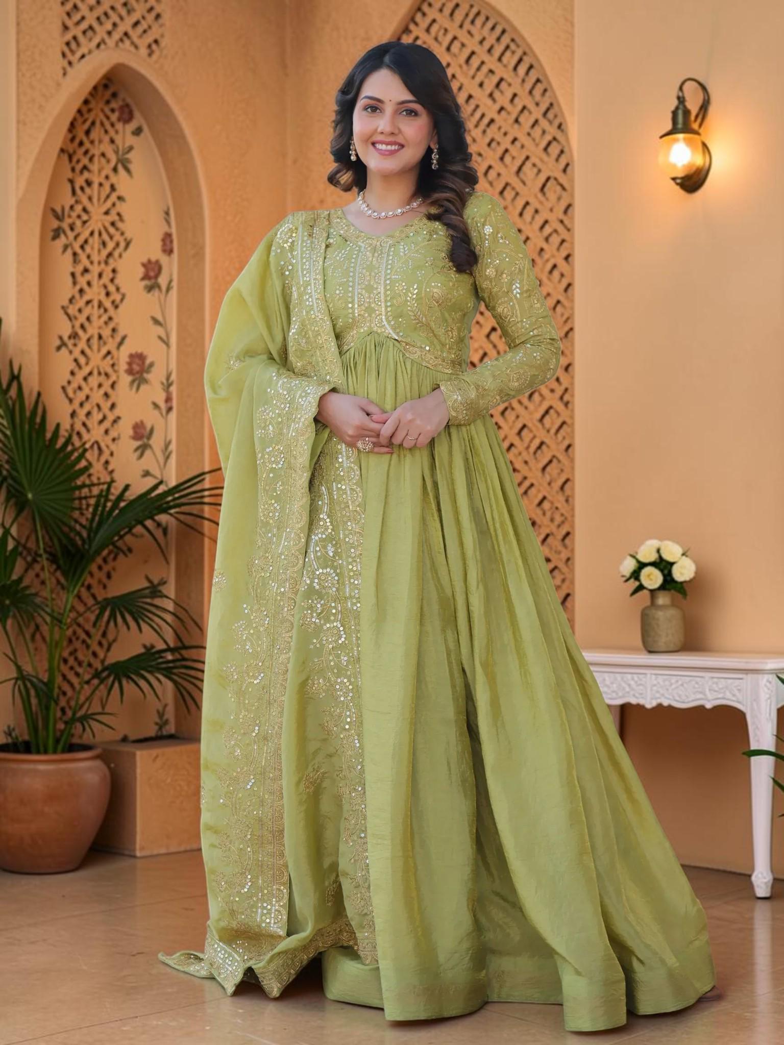 Pista Green Indian Outfit