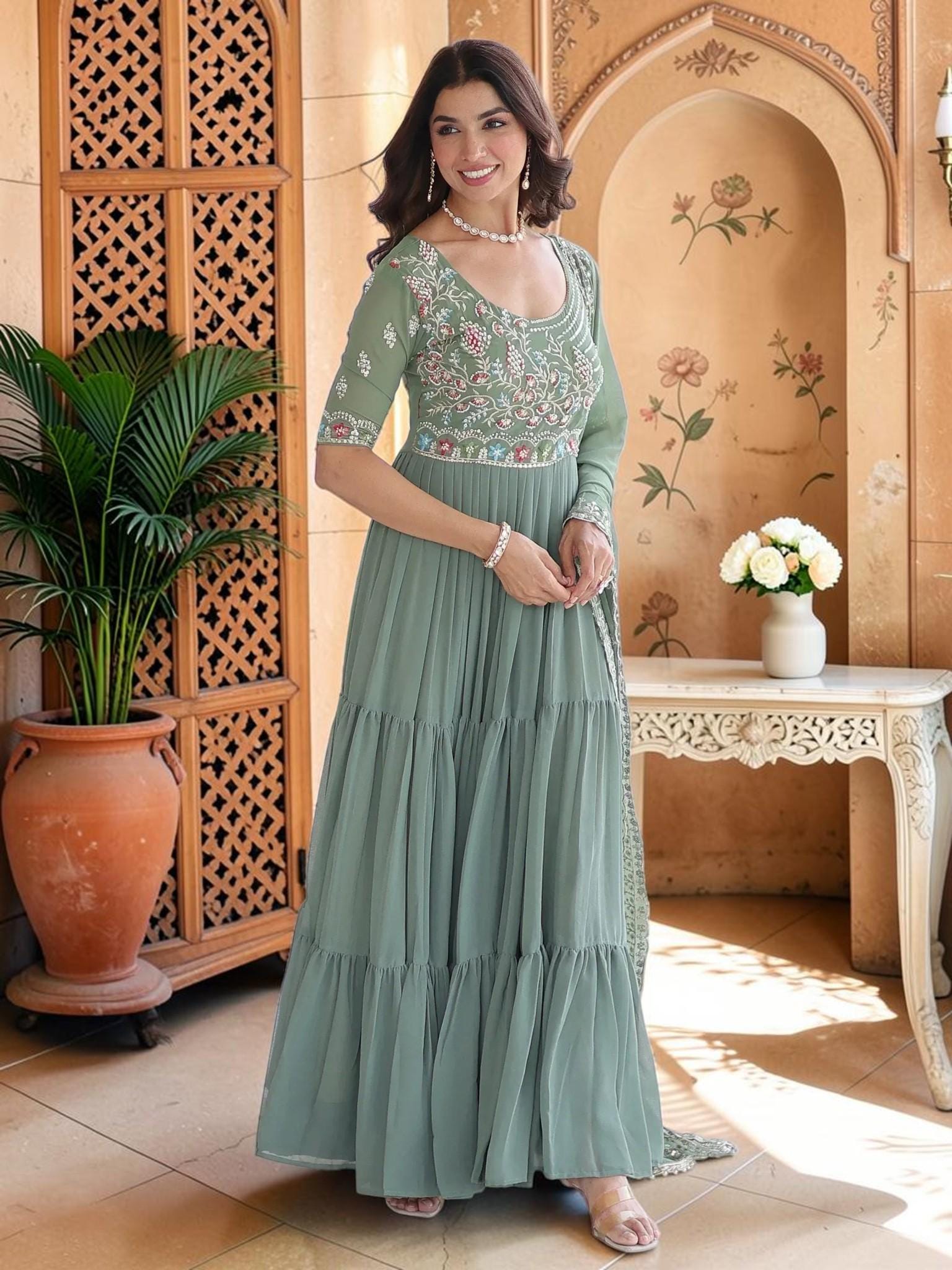 Pista Green Gown