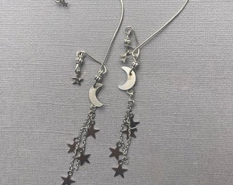 moons and Stars on chain, earwrap