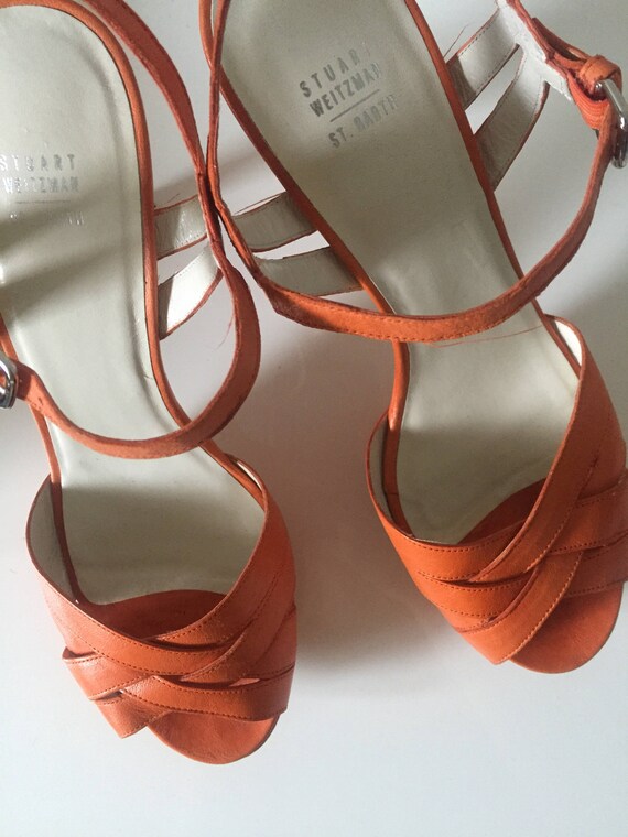 stuart weitzman orange sandals