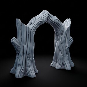 Arco de torre dividida STL / Portal de madera nudosa / Terreno de mesa de DnD Bosque encantado Arboleda druídica Punto de estrangulamiento Dispersión / Impresión 3D STL