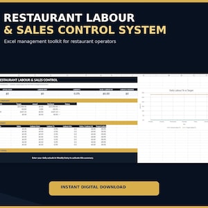 Excel-Tabelle zur Erfassung der Arbeitskosten, Dienstplaner für Restaurants | Dashboard für die Vertriebsproduktivität
