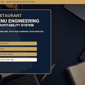 Menu Engineering Excel Workbook, Macro-Free Restaurant Profitability Analysis