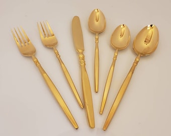 Couverts modernes Mid-Century en plaqué or Ventura de Stanley Roberts - Garnitures et articles sélectionnés