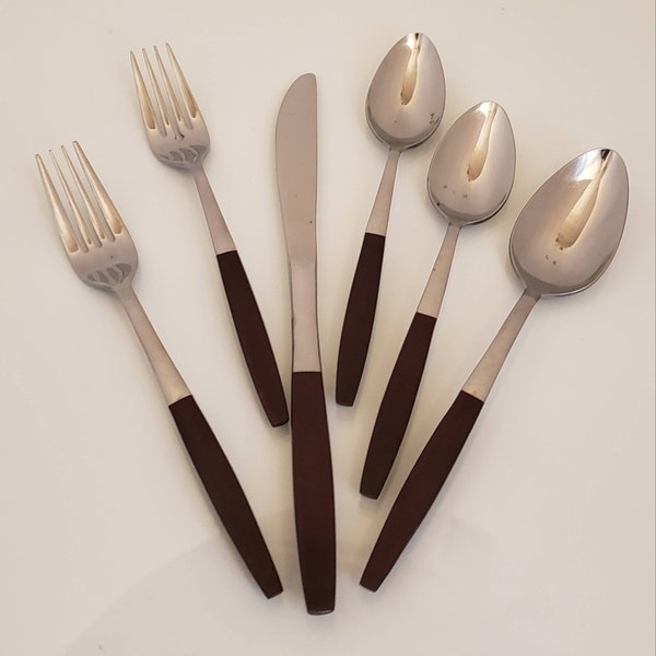 Interpur Stainless Stainless With Brown Composite Wood Handles - Settings & Select-A-Piece