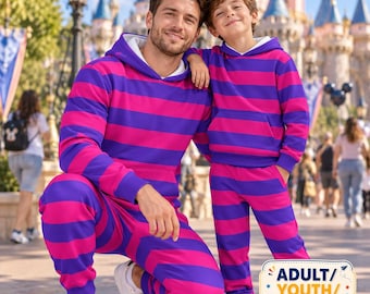 Cheshire Cat Costume Hoodie and Sweatpants, Family Matching Costume, Alice in Wonderland Inspired Outfit