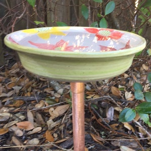 Festive Floral Bird Bath or Feeder