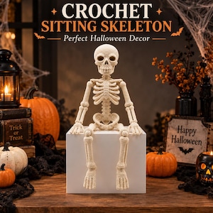 Padrão de crochê Amigurumi de Esqueleto, Brinquedo de Pelúcia de Halloween (PDF)