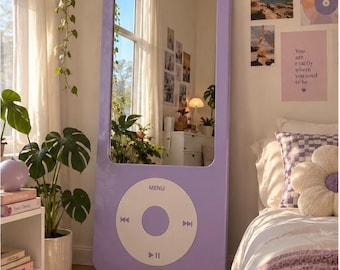 Purple iPod Mirror: Retro Music Player Design, Full-Length Vanity Mirror