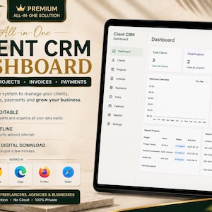 Offline Client CRM Dashboard | Manage Clients, Projects, Invoices, Payments & Tasks | Interactive Web App
