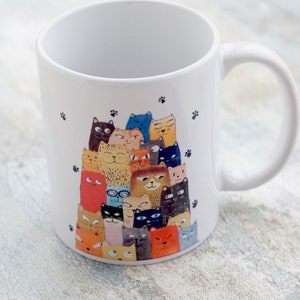 Cups cat mug Cat mugs, pottery mug Pottery cat coffee mugs, coffee cup Cat cup, gift idea Meow, Kitten Mug, Cats Lover Gifts, Funny mugs image 2