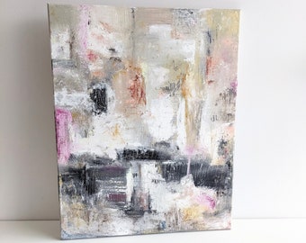 Abstract painting on canvas, Black and white original acrylic wall art