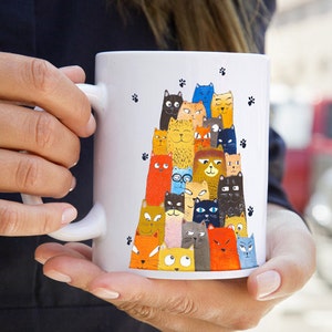 Cups cat mug Cat mugs, pottery mug Pottery cat coffee mugs, coffee cup Cat cup, gift idea Meow, Kitten Mug, Cats Lover Gifts, Funny mugs image 8