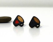 Coffee wood earrings, Laser cut earrings, Laser cut wood jewelry, Wooden cute earrings, Eco friendly wooden trend jewelry, Nature jewelry