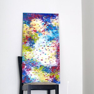 Vertical abstract paintings vertical art, vertical wall art abstract, abstract art original, colorful artwork painting, canvas wall art image 6