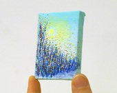 Miniature modern art miniature paintings on canvas Miniature decor modern painting - affordable small art original art mint modern nursery