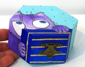 Cat jewelry box jewelry case cat trinket box Cat box cat gift for Christmas cat decor Cat keepsake box kitty cat lover gift hand painted box