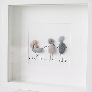 Parents to be gifts New baby pebble art nursery design Gift for new parents to be wall art New baby painting image 2