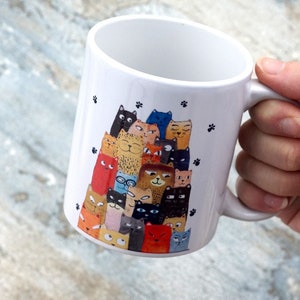 Cups cat mug Cat mugs, pottery mug Pottery cat coffee mugs, coffee cup Cat cup, gift idea Meow, Kitten Mug, Cats Lover Gifts, Funny mugs image 4