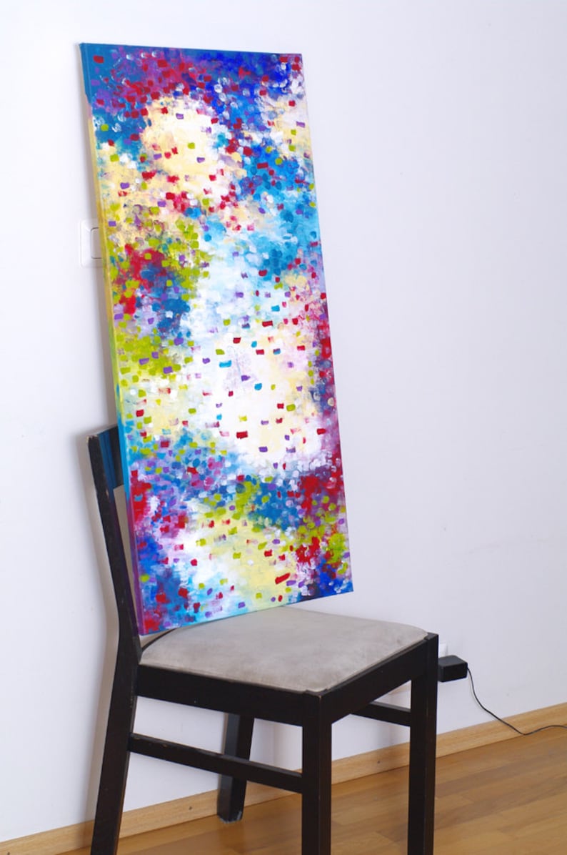 Vertical Abstract Paintings Vertical Art Vertical Wall Art Etsy