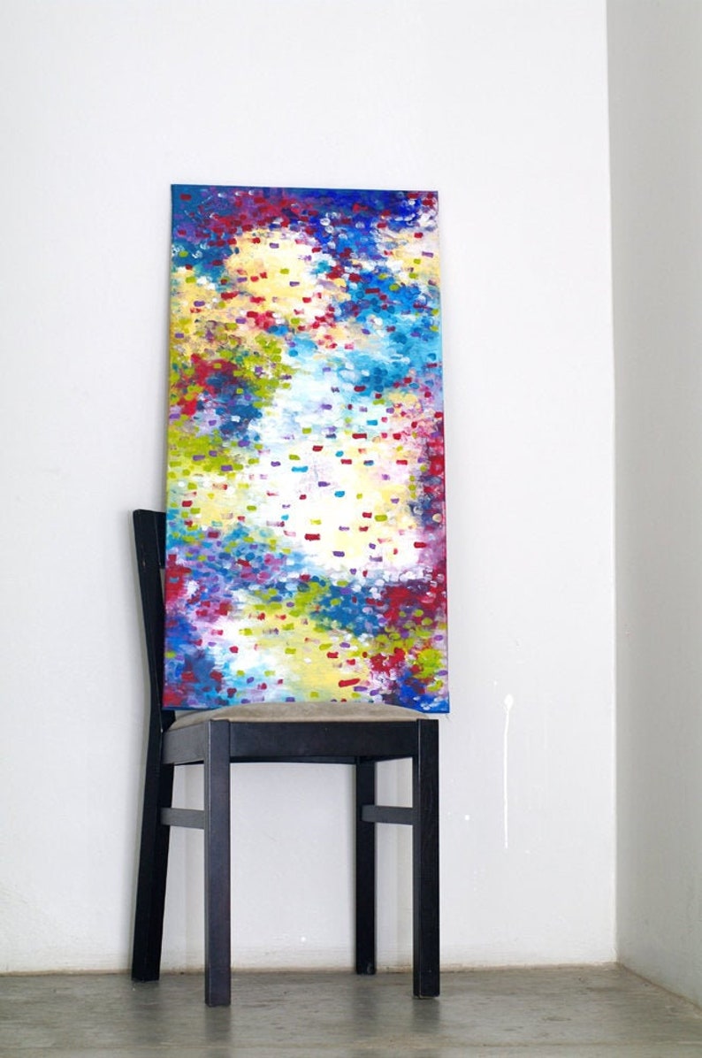 Vertical abstract paintings vertical art, vertical wall art abstract, abstract art original, colorful artwork painting, canvas wall art image 6