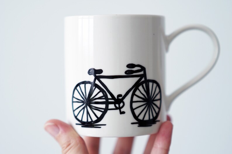 Bicycle Mug Bike Coffee Mug Porcelain Mug Bicycle Gift Etsy