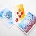 Blank flower cards - Blank note greeting cards - Floral painting cards set of 3 