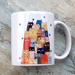 Cups cat mug Cat mugs, pottery mug Pottery cat coffee mugs, coffee cup Cat cup, gift idea Meow, Kitten Mug, Cats Lover Gifts, Funny mugs image 5