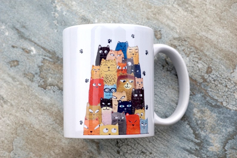 Cups cat mug Cat mugs, pottery mug Pottery cat coffee mugs, coffee cup Cat cup, gift idea Meow, Kitten Mug, Cats Lover Gifts, Funny mugs image 5