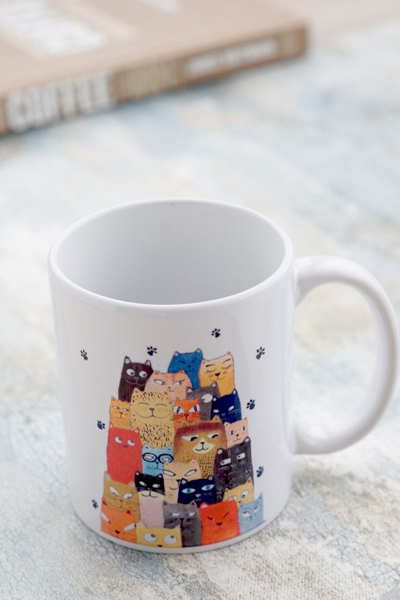 Cups cat mug Cat mugs, pottery mug Pottery cat coffee mugs, coffee cup Cat cup, gift idea Meow, Kitten Mug, Cats Lover Gifts, Funny mugs image 2