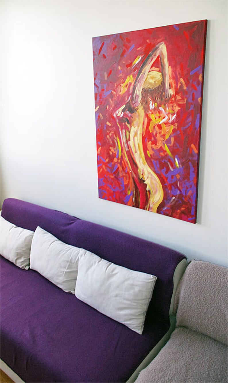 Painting Naked Sexy Women Large Art, Nude Painting on Canvas, Wall Art Canvas Etsy UK