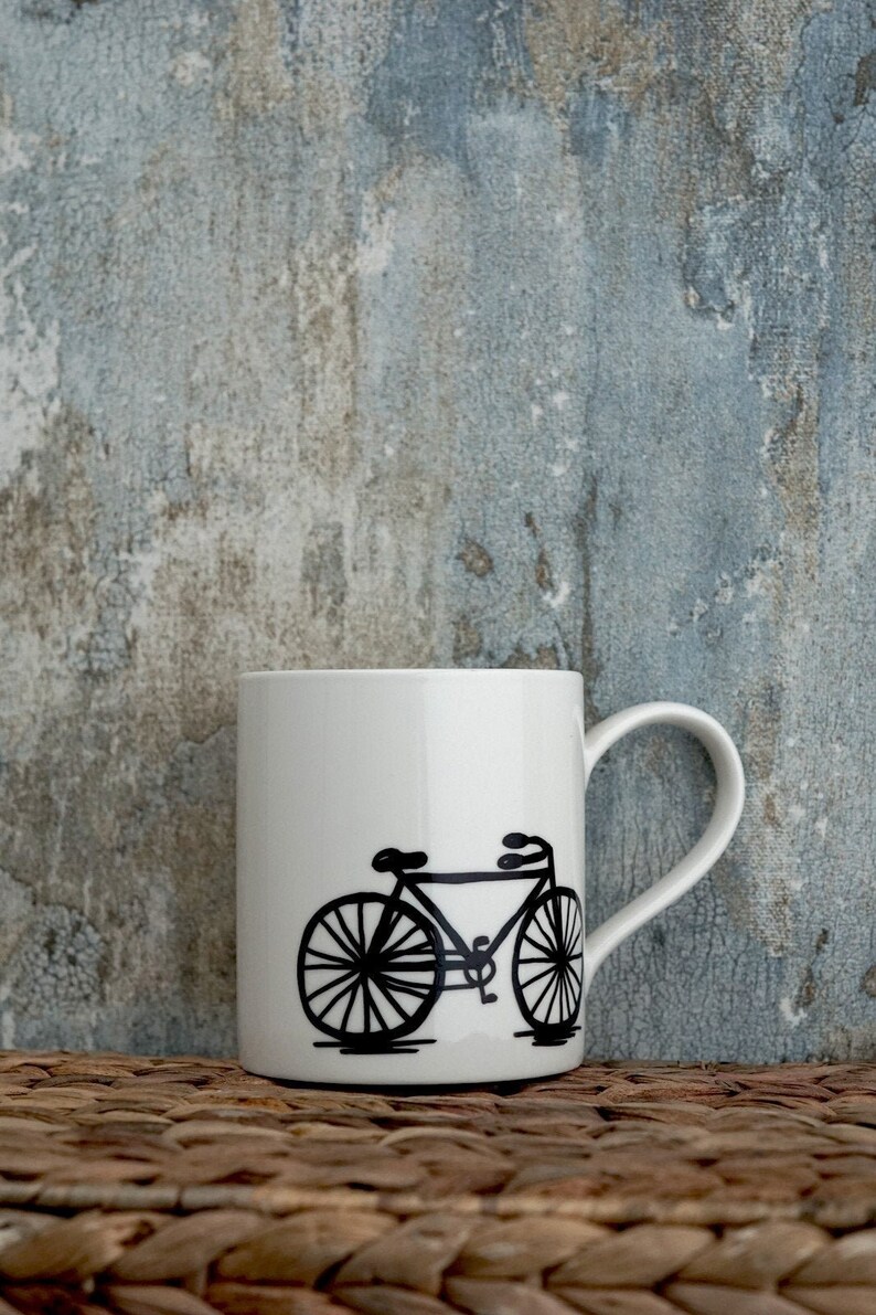Bicycle Mug Bike Coffee Mug Porcelain Mug Bicycle Gift Etsy