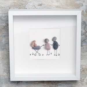 Parents to be gifts New baby pebble art nursery design Gift for new parents to be wall art New baby painting image 5