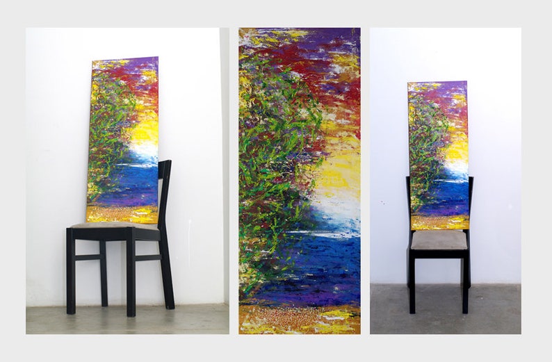 Large long vertical wall art Vertical artwork Large vertical Etsy